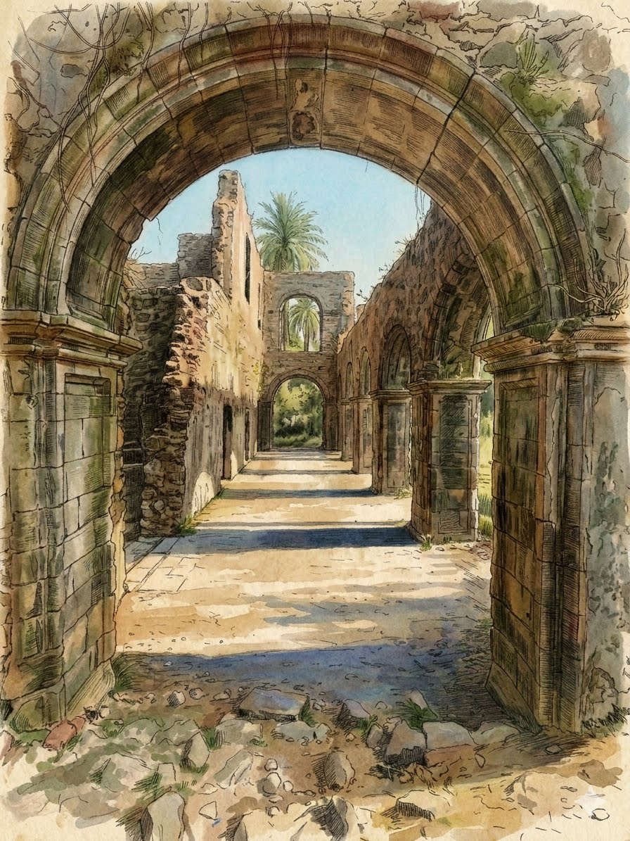 Colonnade Walkway inside Vasai fort